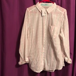 Maurice’s White Multicolor Button down